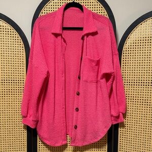 Chic Fuchsia Button-Up Cardigan